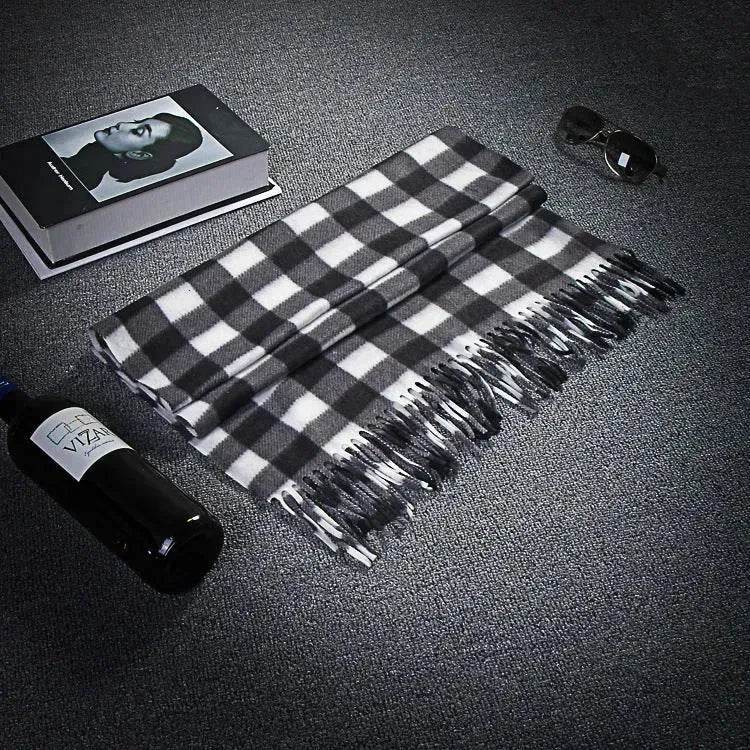 Handmade Autumn And Winter Velvet Fleece Plaid Scarf