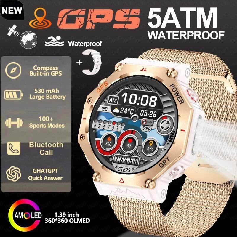 KC91 Smart Watch with Flashlight, Heart Rate, NFC and Bluetooth Calling
