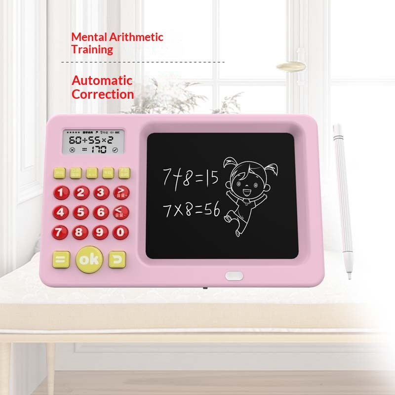 Kids Oral Math Calculator Toy – Addition, Subtraction, Multiplication & Division Training Machine (Blue, Pink, Yellow)