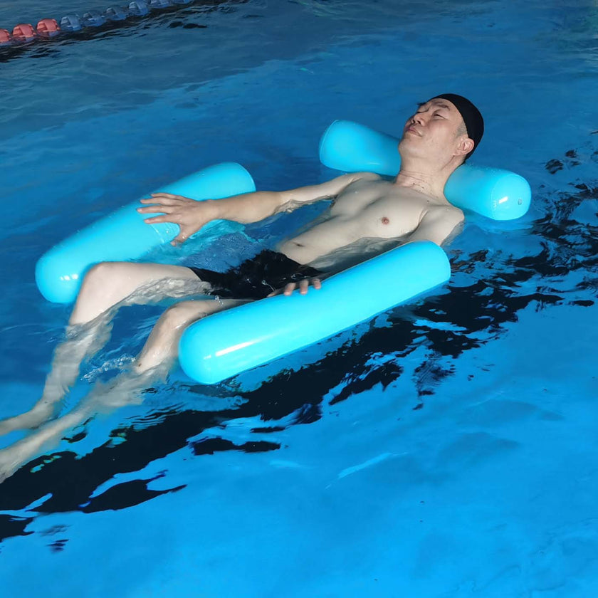 Inflatable Pool Float Lounger – Foldable Striped Floating Row for Adults