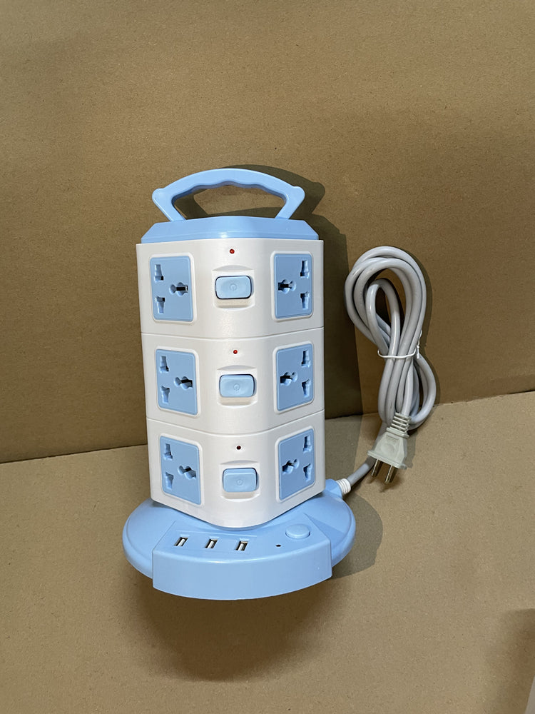 Vertical Tower Power Strip with USB Ports, 2m Cord, 2500W, 2 to 5 Tiers