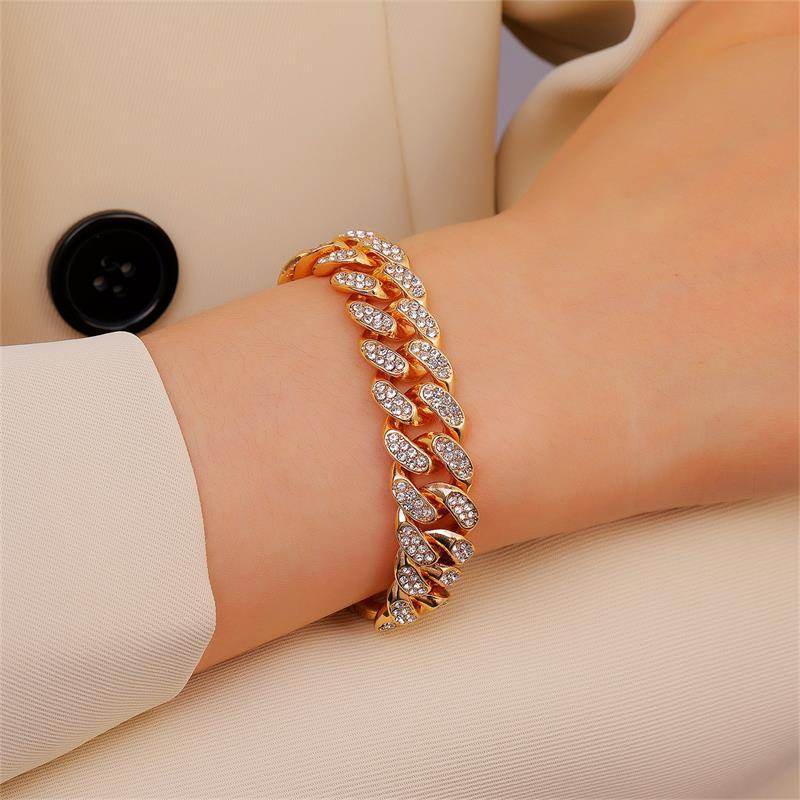 Diamond Cuban Punk Chunky Chain Hihop Bracelet unisex