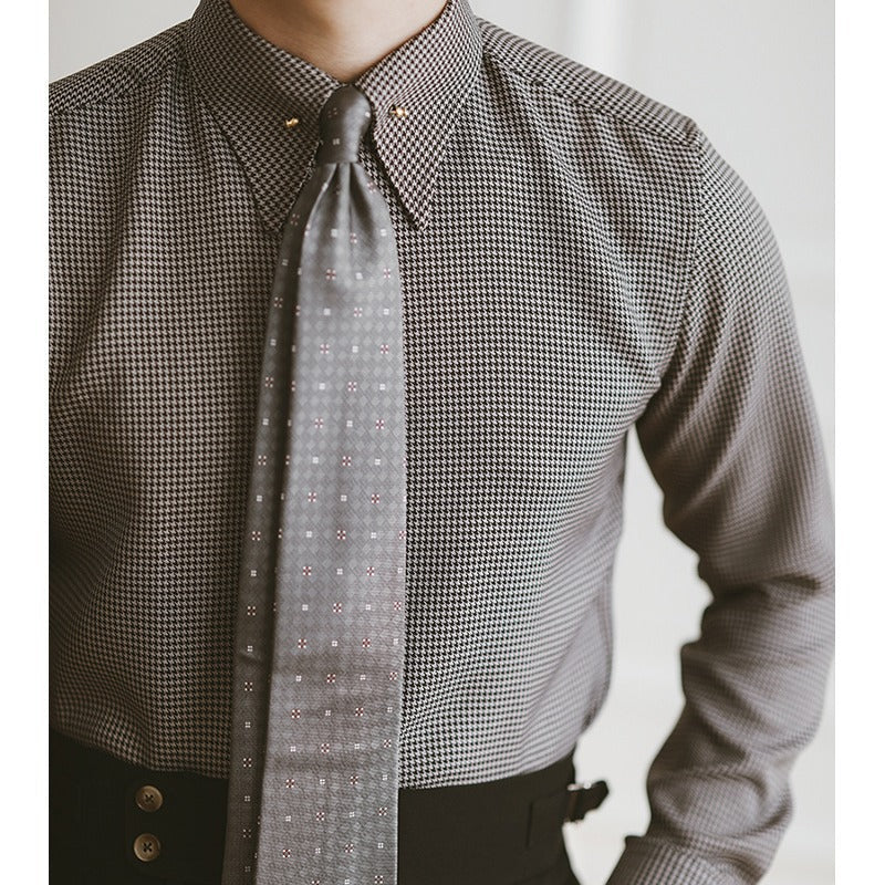 Men's Plaid Non-Iron Slim Fit Dress Shirt – Empire Collar Business Casual | Canada & USA