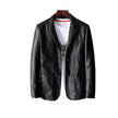 Leather Men's Autumn And Winter Jacket Thin Lapel
