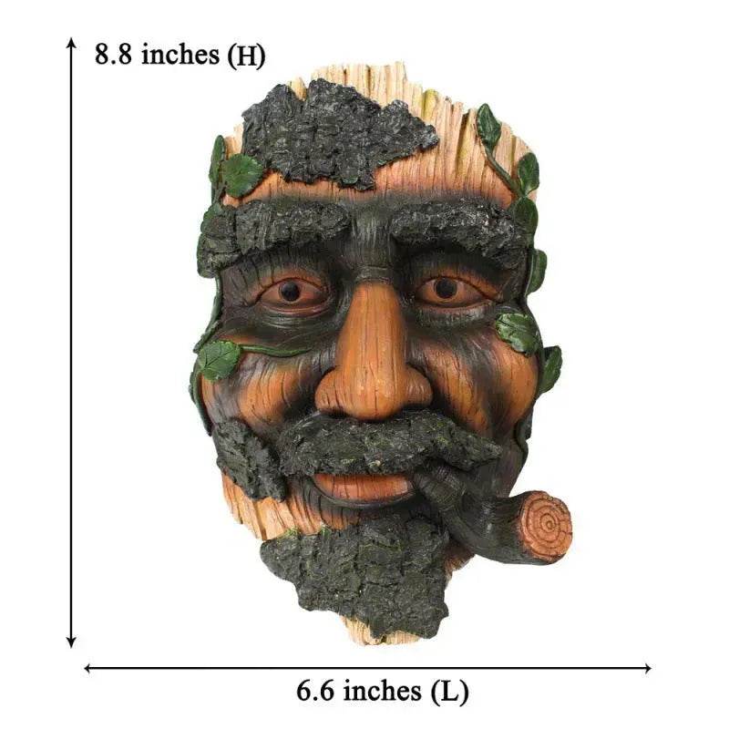 Smoker Man Wooden Resin Craft Ornaments Wall Decor