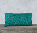 Throw Pillow Cover | 24 x 12 | Etched in Turquoise