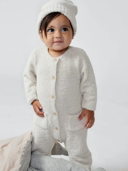 Long Sleeve Romper - Fuzzy | Ecru | 7AM