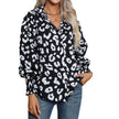 Leopard Print Lantern Sleeve Blouse Shirt top for Women