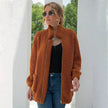 New Autumn Winter Zip up Plush Cardigan Sweater for Women