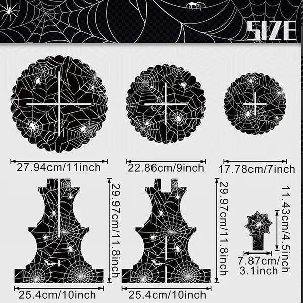 3 Tier Halloween Cupcake Stand Black Spider Web Cardboard Cupcake Stand Spider Bat Cupcake Toppers Halloween Cupcake Holder Tower For Halloween Birthday Party Supplies