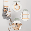 Ensemble d'Oscillations 3-en-1 : Échelle en Corde + Anneaux de Gymnastique + Balançoire à Disque