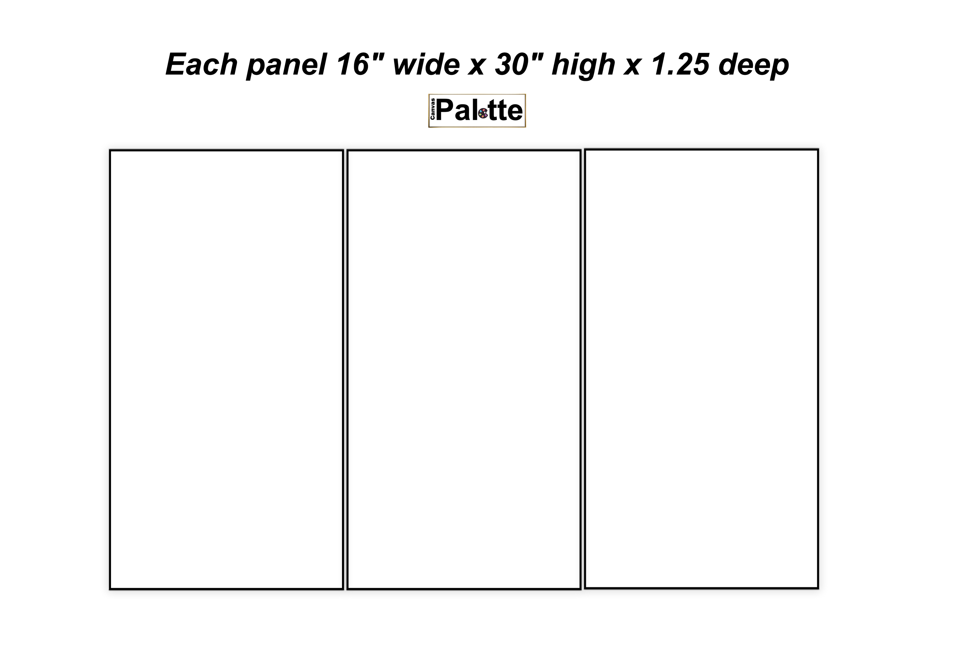 Toiles divisées, 3 panneaux, triptyque, 16