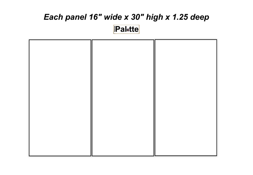 Toiles divisées, 3 panneaux, triptyque, 16