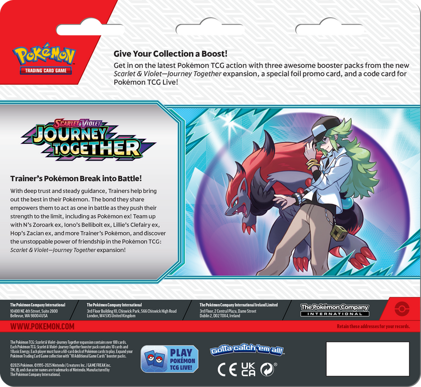 Pokémon TCG - Scarlet & Violet - Journey Together - 3 Packs Blister