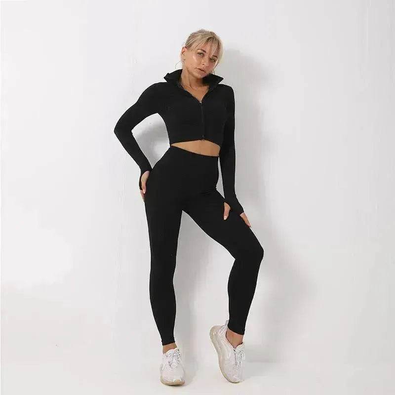 Women's 3-Piece Seamless Gym Workout Set – Leggings, Crop Top & Sports Bra Yoga Fitness Outfit S–4XL