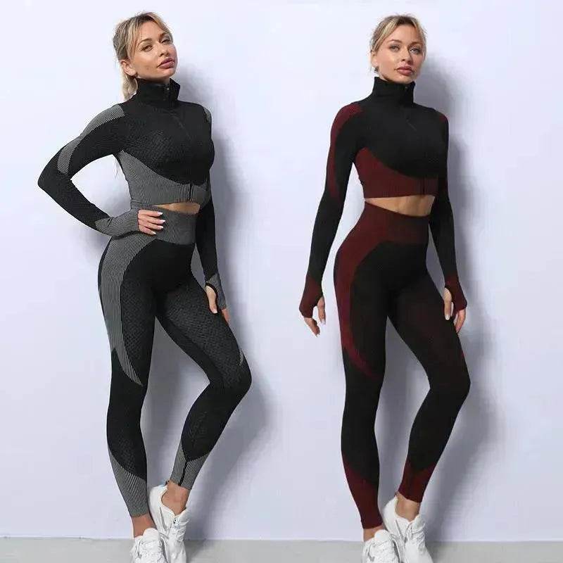 Women's 3-Piece Seamless Gym Workout Set – Leggings, Crop Top & Sports Bra Yoga Fitness Outfit S–4XL
