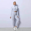 Women's 3-Piece Seamless Gym Workout Set – Leggings, Crop Top & Sports Bra Yoga Fitness Outfit S–4XL