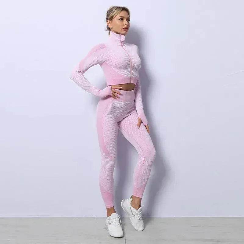 Women's 3-Piece Seamless Gym Workout Set – Leggings, Crop Top & Sports Bra Yoga Fitness Outfit S–4XL