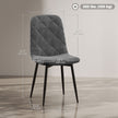 Arbor Upholstered Dining Chairs with Steel Legs-Set of 4-Grey