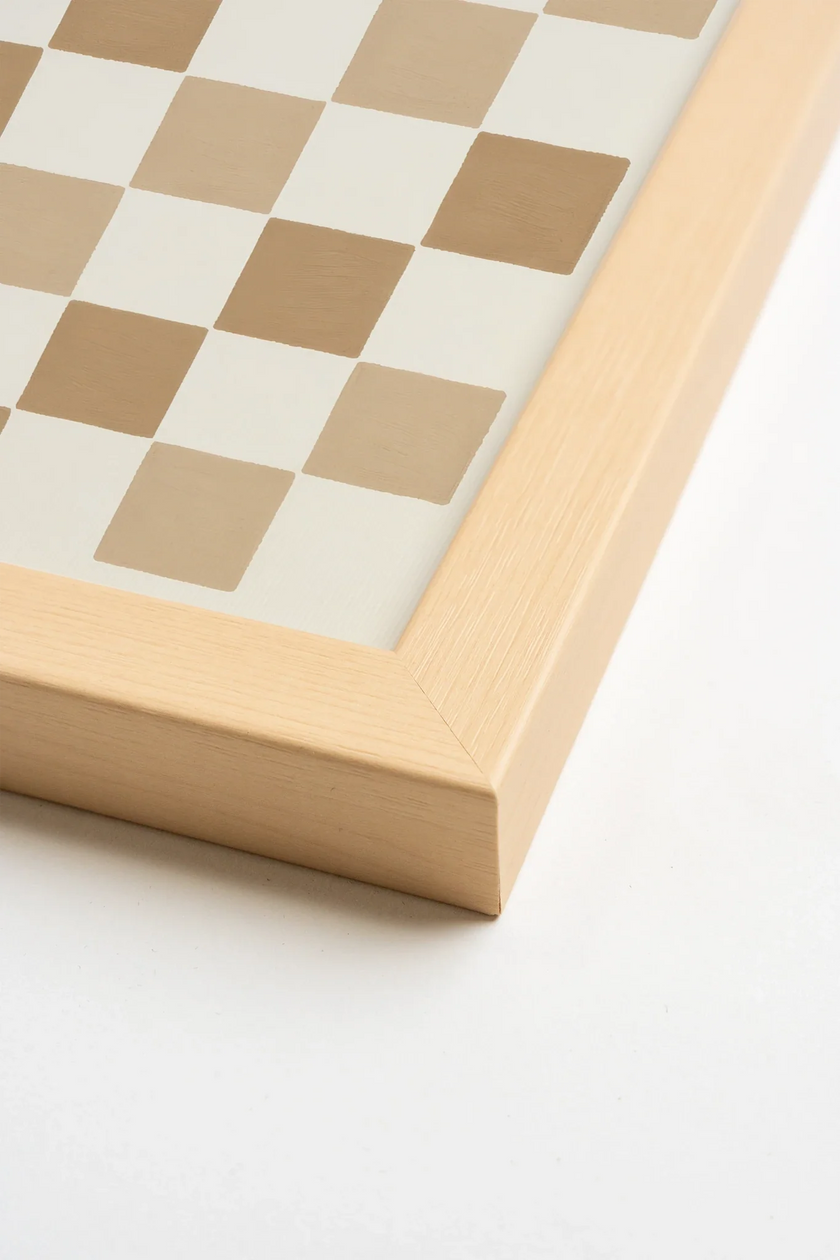 SANDY SQUARES, Oeuvre sur toile rigide, encadré Naturel Clair (collective)
