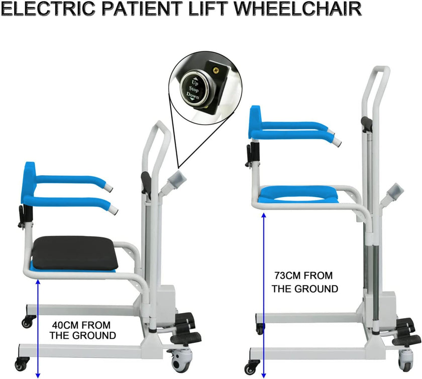 4-In-1 Multifunctional Electric Lift Transfer Chair for Shower & Commode Use in Canada