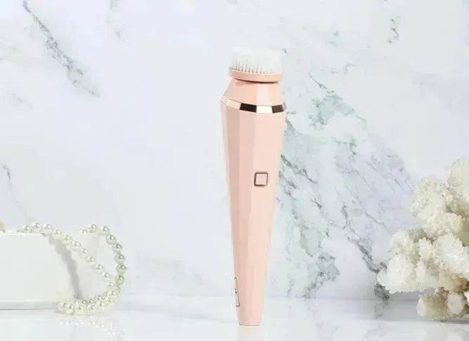 4 In 1 USB Rechargeable Electric Facial Cleansing Brush Soft Skin Care Portable Massager Face Brush Deep Cleaning Device