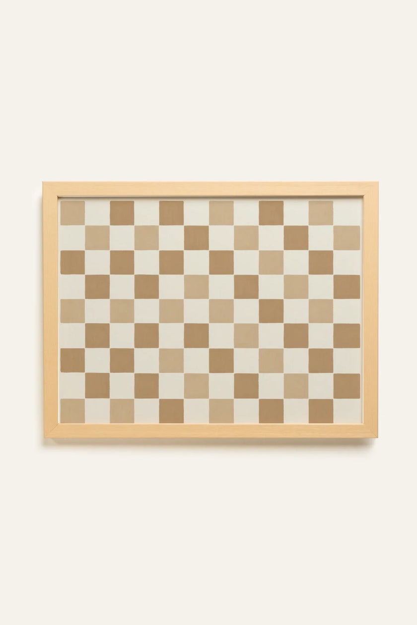 SANDY SQUARES, Oeuvre sur toile rigide, encadré Naturel Clair (collective)