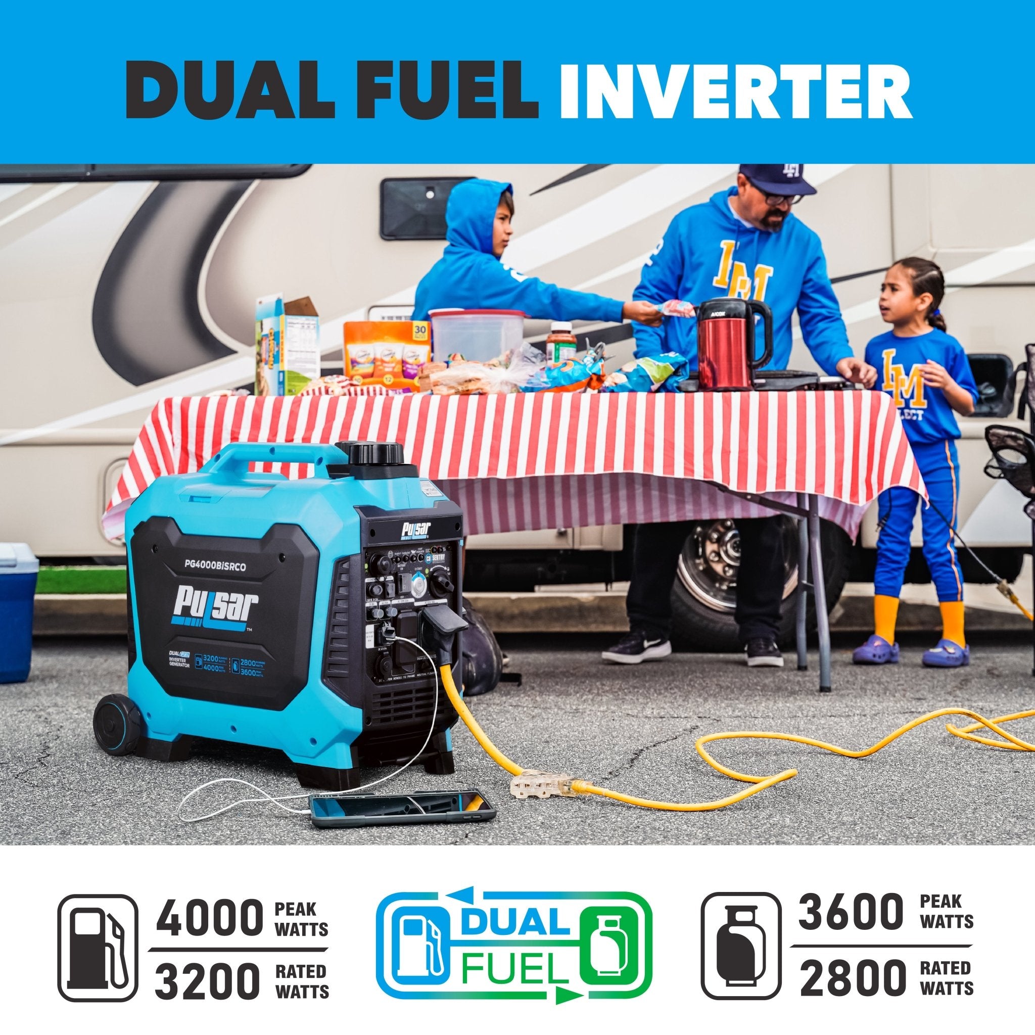 4000W Dual Fuel Inverter Generator with CO Sentry