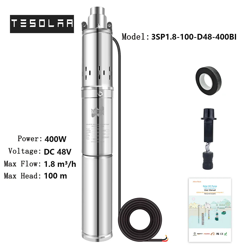 150-750W Solar Pump DC 12/24/48/60V Water/ Solar Pump With Built-in Controller For Agriculture