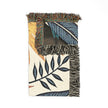 Tropical Leaf Woven Blanket — Boho Botanical Throw for Sofa & Bed