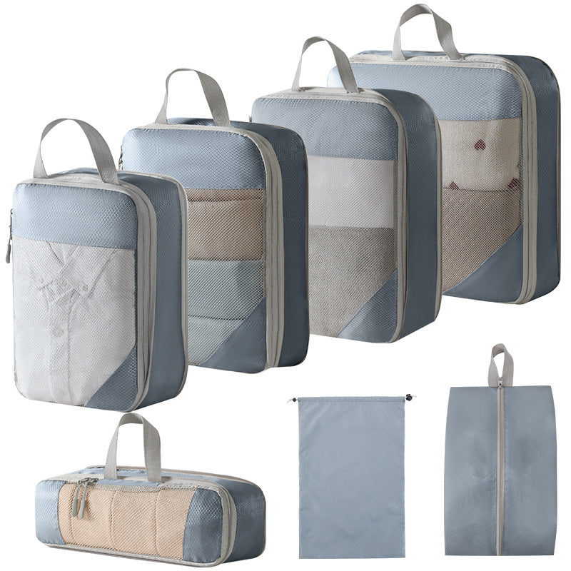 Travel Compression Packing Cubes Set – Mesh Storage Bags for Luggage