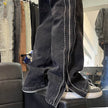 American Zippered Denim Straight Trousers For Men Jeans