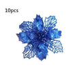 Glitter Artifical Christmas Flowers Christmas Tree Decorations For Home Fake Flowers Xmas Ornaments New Year Decor
