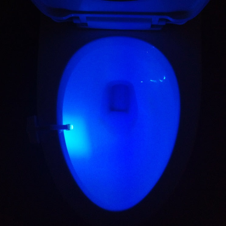 Motion-Sensor Toilet Night Light – 8 & 16 Colour LED, Battery Powered