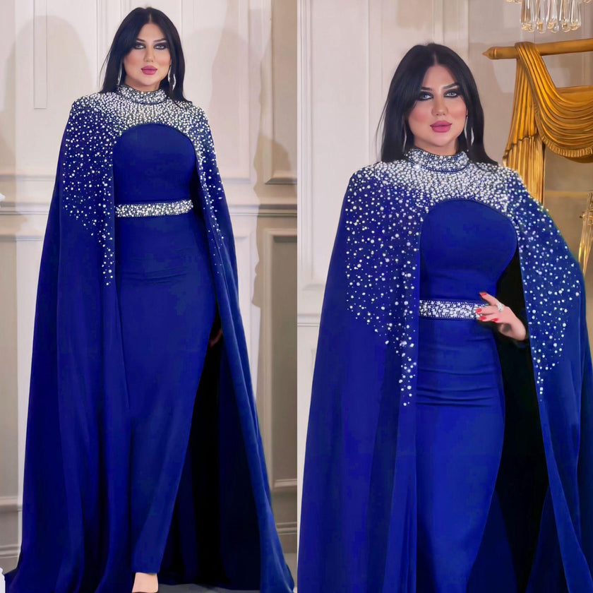 Middle East Muslim Rhinestone Beaded Heavy Industry Two-piece Suit Dress Robe