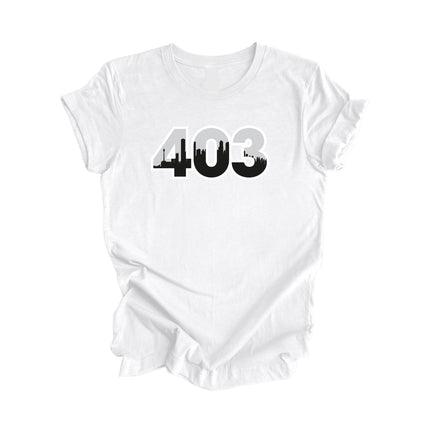 403 Calgary Alberta Canada Area Code City Skyline Gift - Unisex T-Shirt - Inspired X
