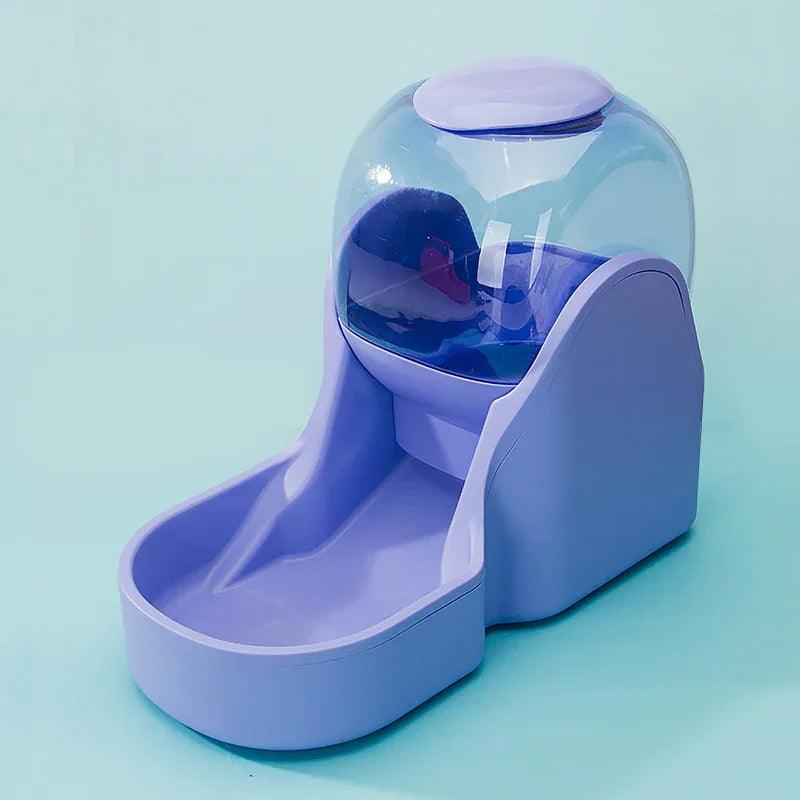 Automatic Pet Water Fountain & Food Feeder – Gravity Dispenser for Cats & Dogs (Purple / Green / Orange)