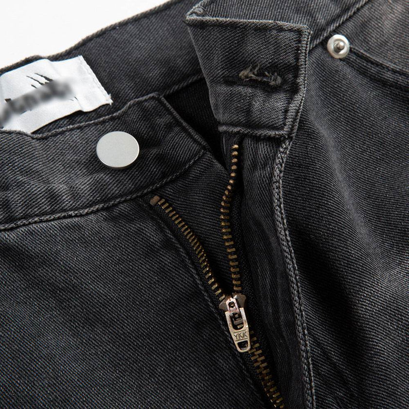 Punk Beggar Ripped Denim Straight-leg Trousers Men Jeans