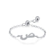 S925 Sterling Silver Niche Style Arabic Letters Pull-out Chain All-match Stackable