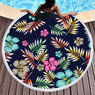 Round floral printed beach towel