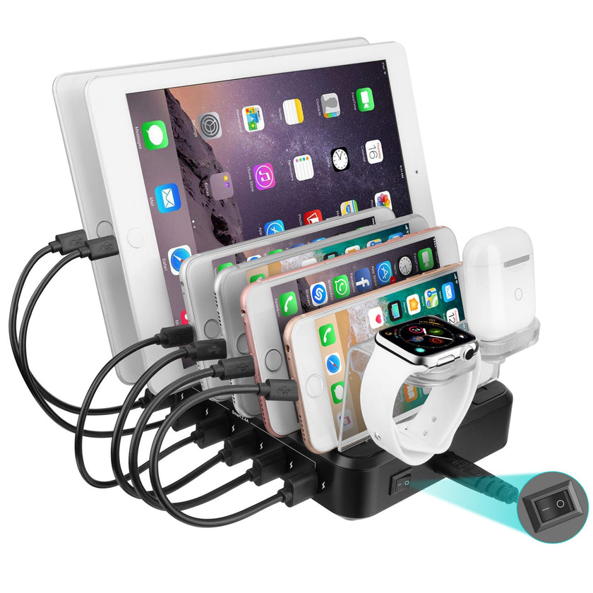 6-Port 60W USB Charging Station – Fast Multi-Device Charger for Home & Office