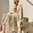 Spring Summer Irregular Cake Layer Lace Midi Tulle Skirt