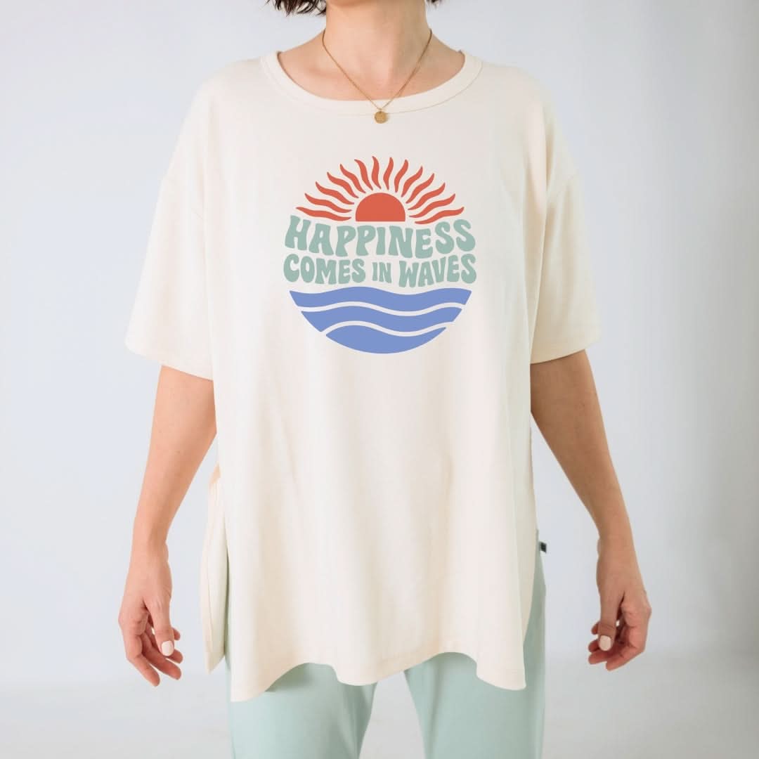 Ladies Bamboo Graphic Oversized T-Shirt | 