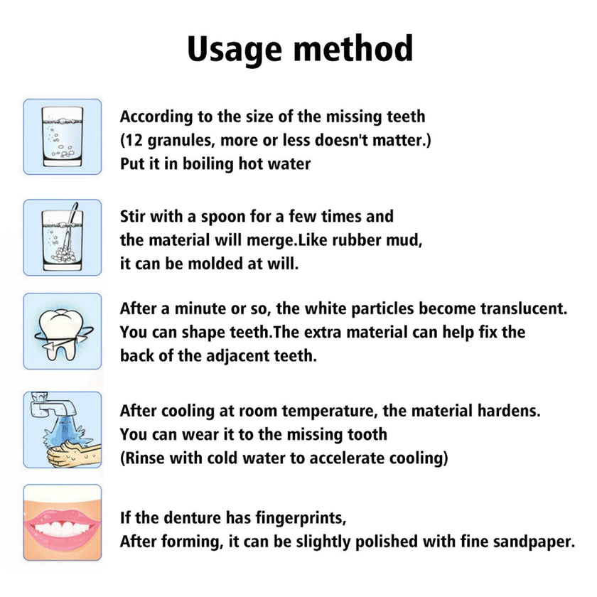 Easy-to-use Tooth Shaping Glue Video Beauty Denture Correction Temporary Filling