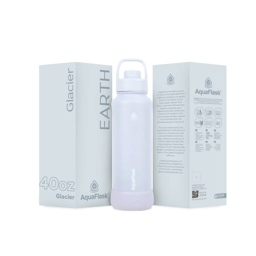 AquaFlask Earth Collection 40oz Insulated Stainless Steel Water Bottle – Hot & Cold, Leak-Proof, Reusable