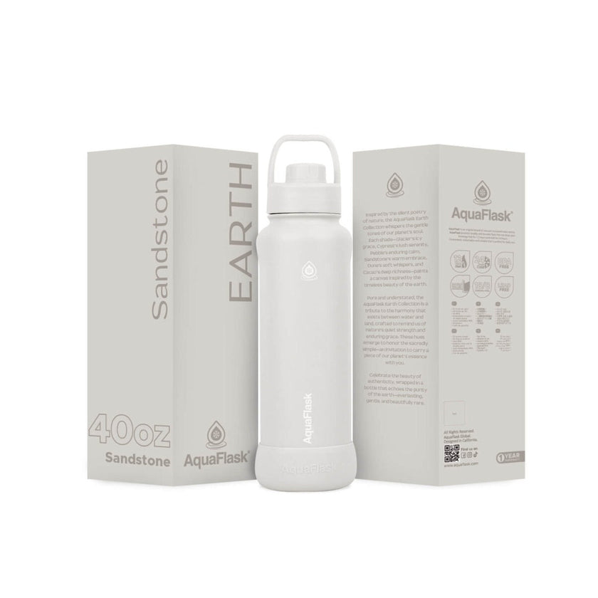 AquaFlask Earth Collection 40oz Insulated Stainless Steel Water Bottle – Hot & Cold, Leak-Proof, Reusable
