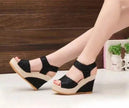 Platform High Wedge Sandals Plain Work sandals for women