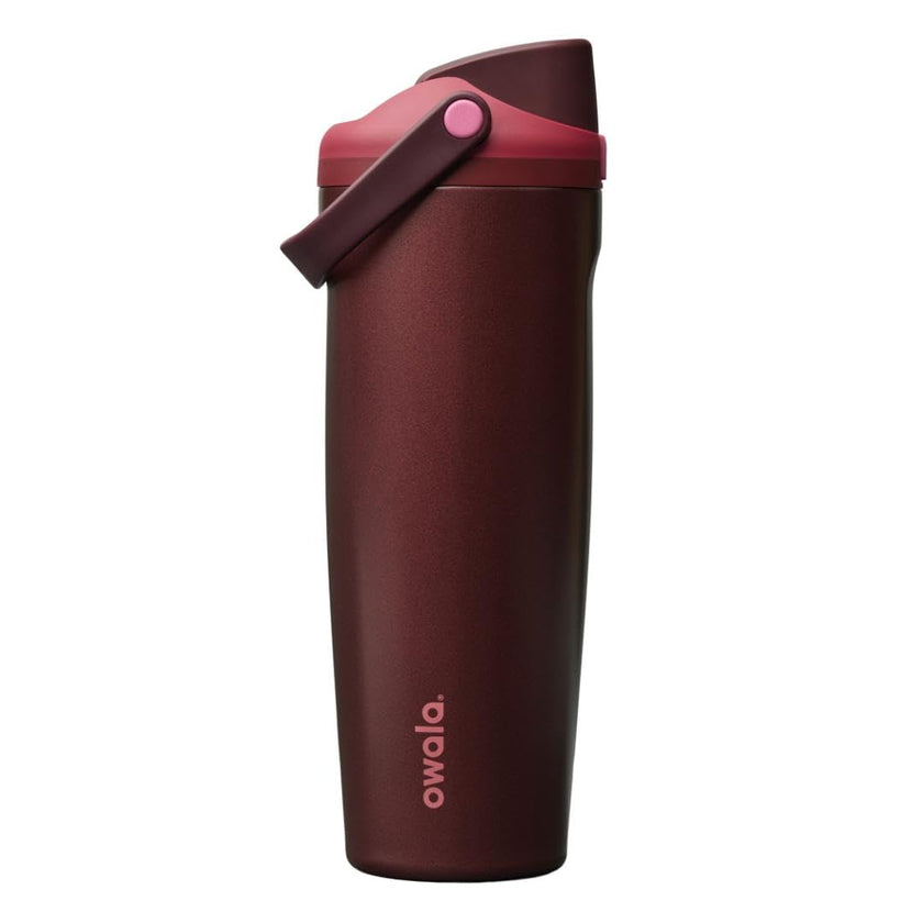 Owala FreeSip Sway Insulated Stainless Steel Water Bottle with Two-Way Spout, Built-In Straw and Bucket Handle, Made for Travel, School, and Sports, 30oz, BPA Free, Leak Proof, Black Cherry 🍁 All In One Marketplace Canada