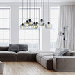 CUBUS Graphite Glass Scandinavian Pendant Light Fixture for Kitchen Island, Dining Room & Living Room (8-Light)