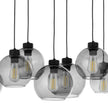 CUBUS Graphite Glass Scandinavian Pendant Light Fixture for Kitchen Island, Dining Room & Living Room (8-Light)